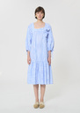 Roméa dress sky blue striped poplin Horizon TARA JARMON UK