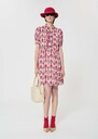Ricci Dress pale pink retro print Blush TARA JARMON UK