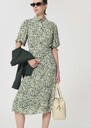 Rachel Dress green floral print Vert anglais TARA JARMON UK