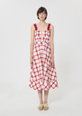 Raquelina dress red checkered cotton Cerise TARA JARMON UK
