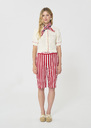 Sasha Shorts red striped linen and cotton Cerise TARA JARMON UK