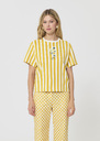 Tarastripe T-shirt yellow striped jersey Mimosa TARA JARMON UK