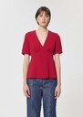 Top Tessa red in fluid crepe Cerise TARA JARMON UK
