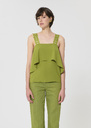 Top Tosca green in fluid crepe Pomme TARA JARMON UK