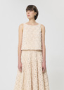 Tulipe Top beige embossed floral pattern Beige TARA JARMON UK