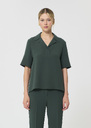 Top Tony dark green in fluid crepe Vert anglais TARA JARMON UK
