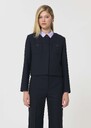 Vina Jacket midnight blue powder-grain canvas Night TARA JARMON UK