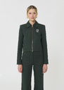 Vasco jacket dark green cotton gabardine Vert anglais TARA JARMON UK