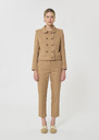 Virginia Jacket beige cotton garbardine Miel TARA JARMON UK