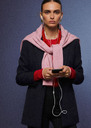 Valy Jacket midnight blue powder-grain canvas Night TARA JARMON UK