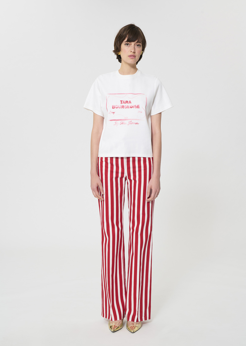 Tarabow T-shirt white printed cotton White TARA JARMON UK