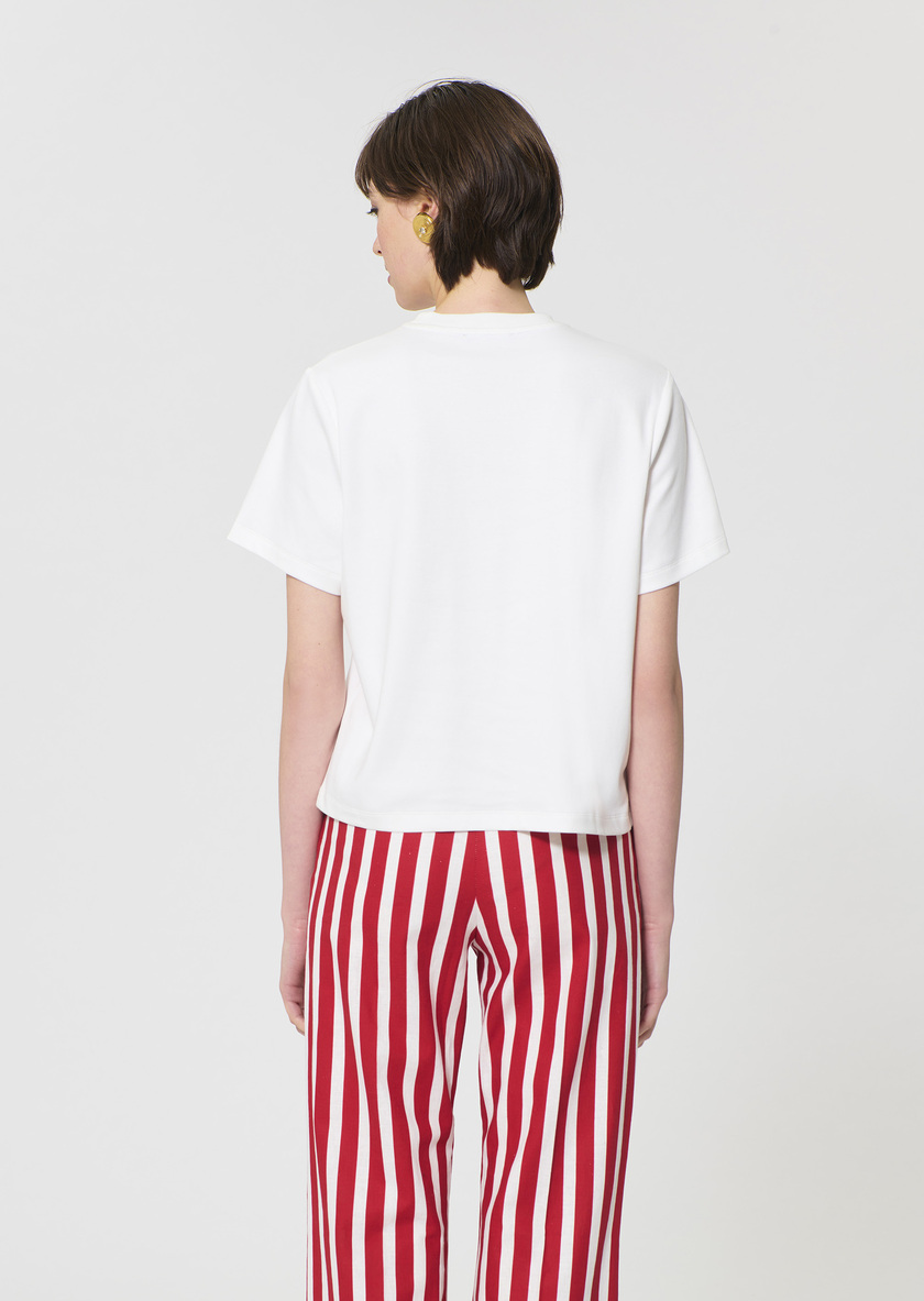 Tarabow T-shirt white printed cotton White TARA JARMON UK