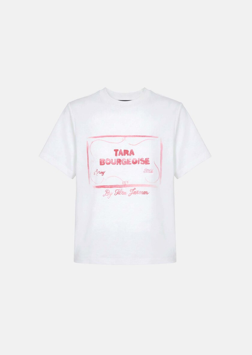 Tarabow T-shirt white printed cotton White TARA JARMON UK