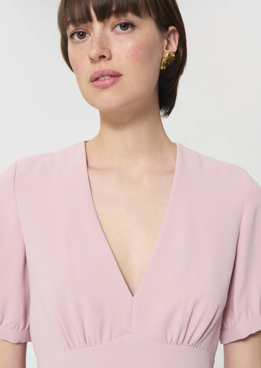 Top Tessa pale pink in fluid crepe Blush TARA JARMON UK