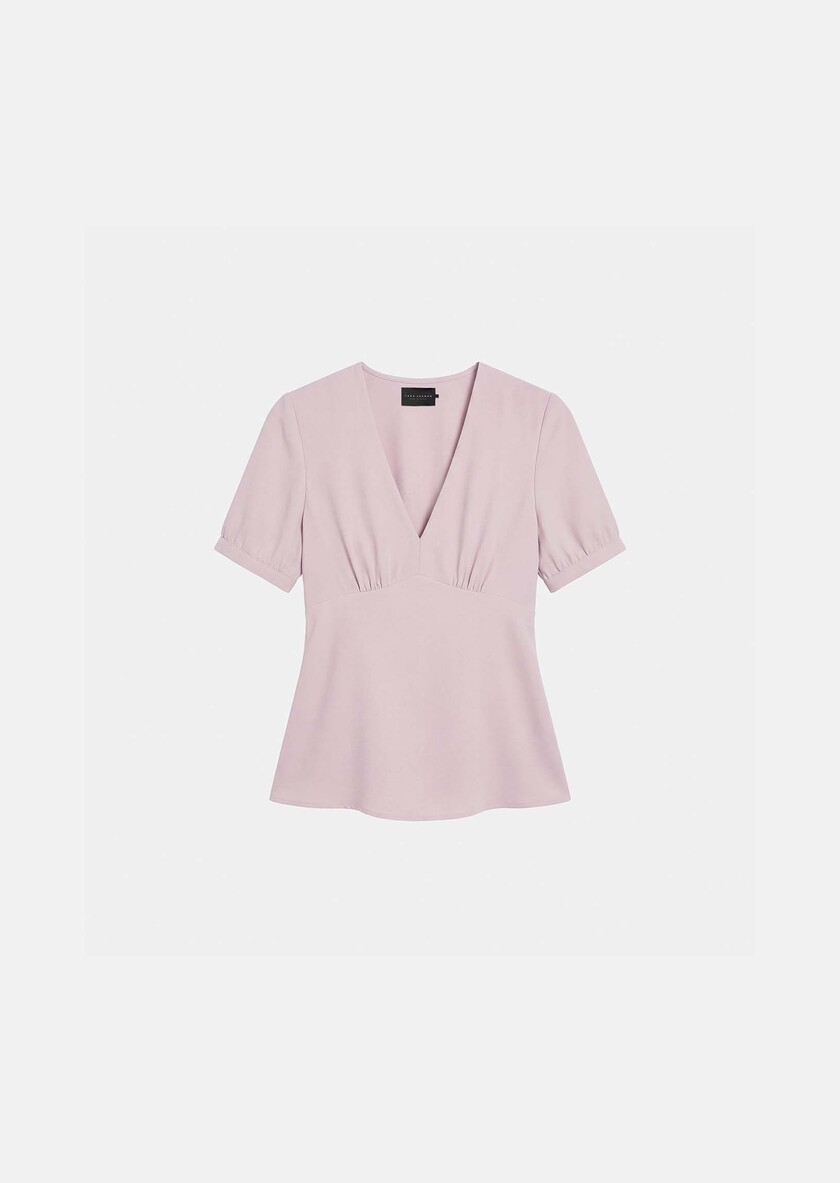 Top Tessa pale pink in fluid crepe Blush TARA JARMON UK