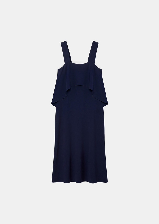 Rosiane dress midnight blue in fluid crepe Night TARA JARMON UK