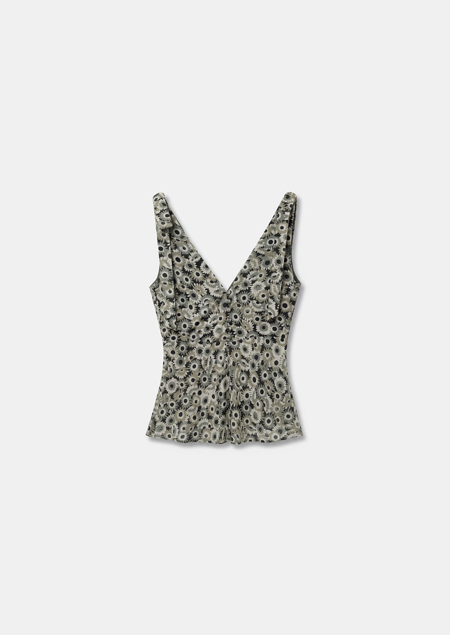 Top Thays Dark green floral print Vert anglais TARA JARMON UK