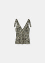 Top Thays Dark green floral print Vert anglais TARA JARMON UK