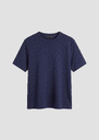 Tarapearl T-shirt midnight blue cotton embroidered with beads Night TARA JARMON UK