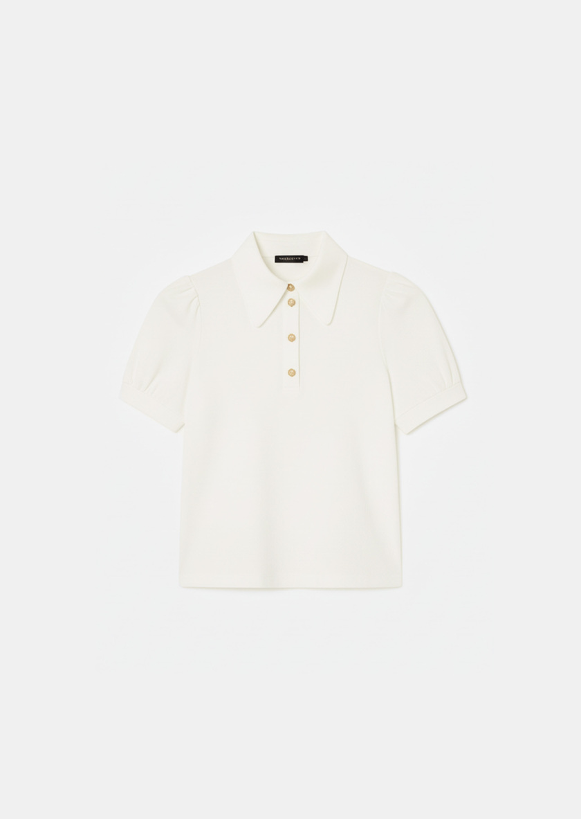 Tonino top ecru in fluid crepe Off-white TARA JARMON UK