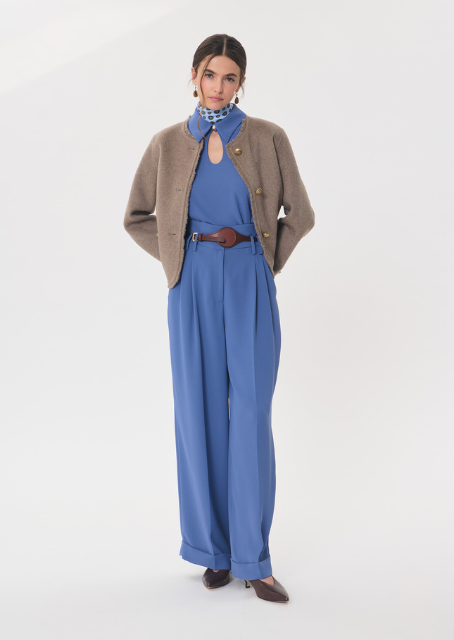 Pia Pants flowing blue belted Denim TARA JARMON UK