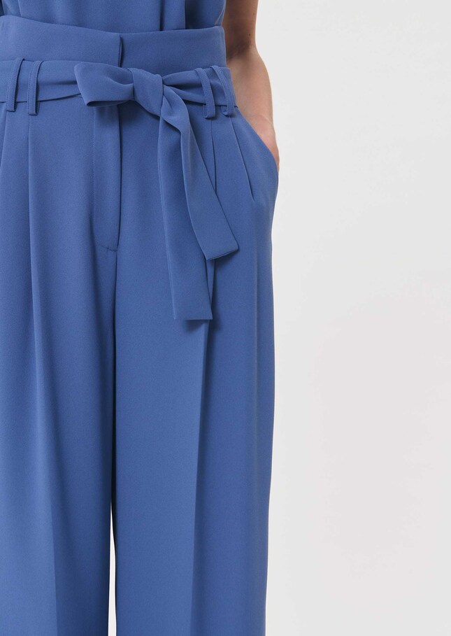 Pia Pants flowing blue belted Denim TARA JARMON UK