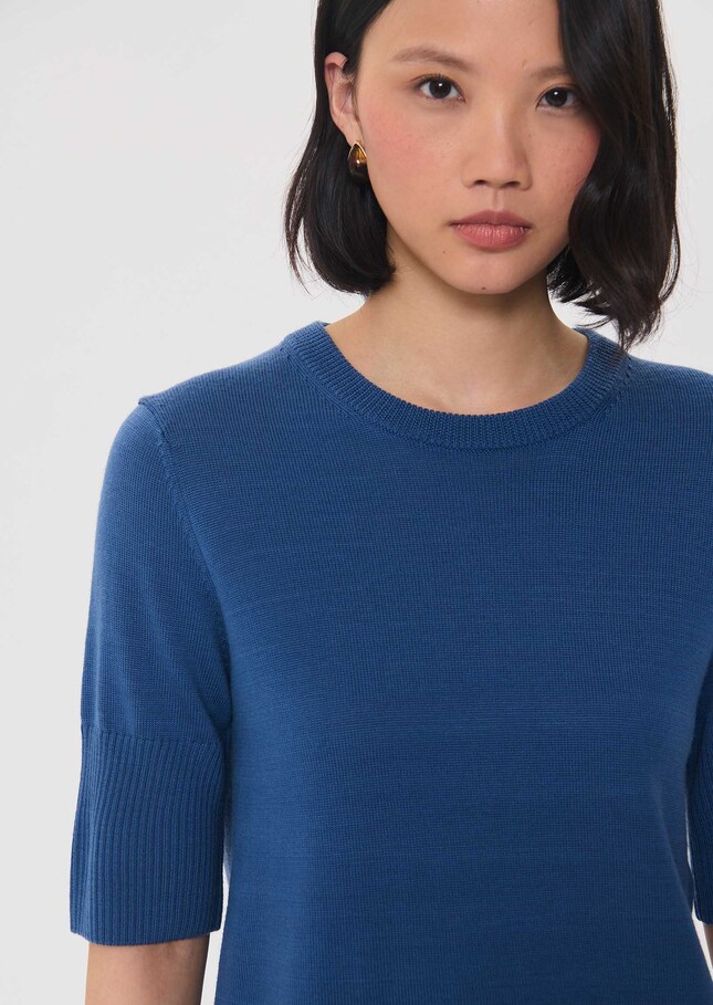 Paoline sweater blue short-sleeved Denim TARA JARMON UK
