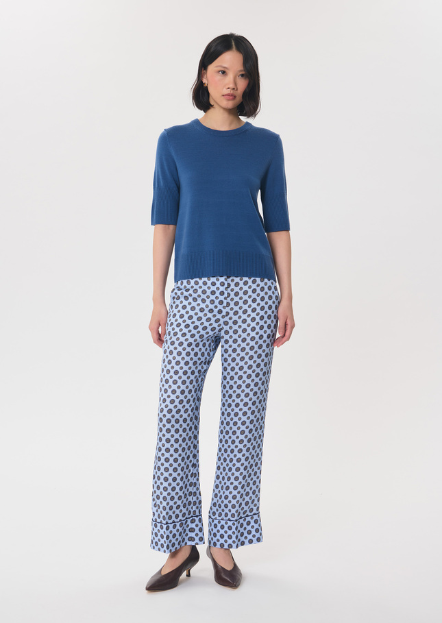 Paoline sweater blue short-sleeved Denim TARA JARMON UK