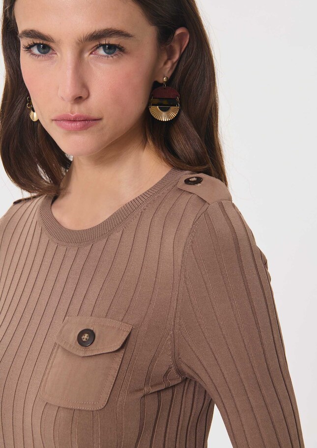Prisca sweater caramel pockets Caramel TARA JARMON UK