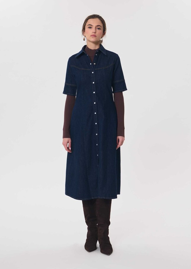 Ritchie dress raw buttoned denim Brut TARA JARMON UK