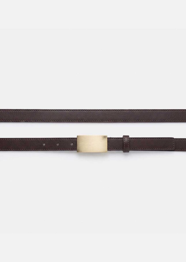 Lison Belt thin brown rectangular loop Tonka TARA JARMON UK