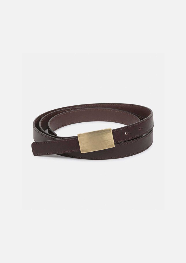 Lison Belt thin brown rectangular loop Tonka TARA JARMON UK