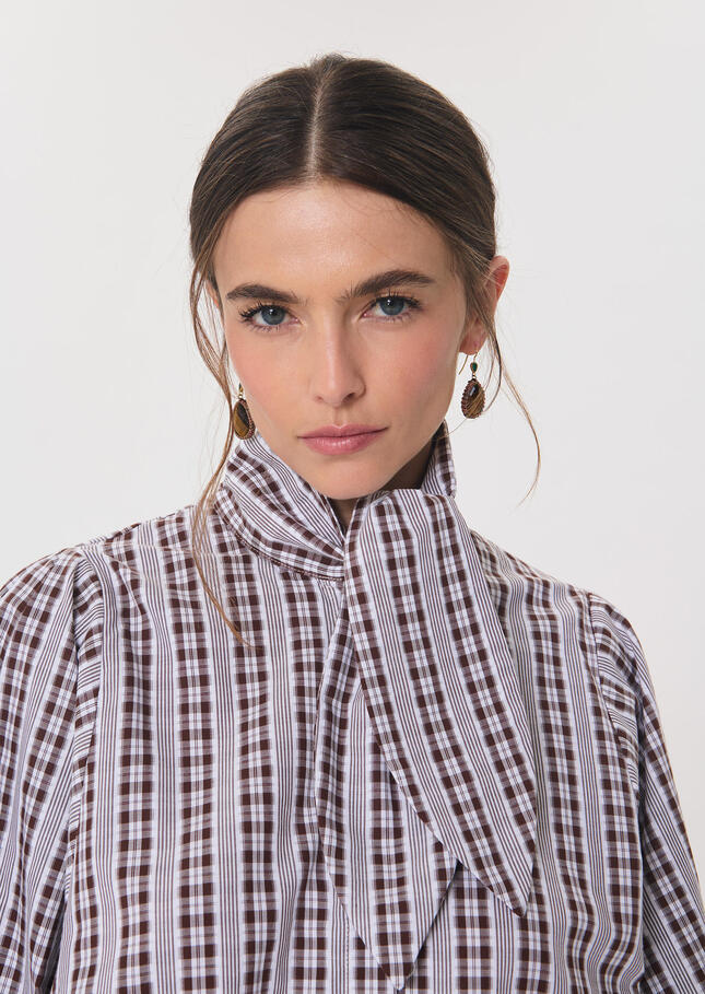 Calyce Shirt Tonka checkered lavallière Tonka TARA JARMON UK