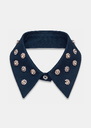 Antoinette detachable collar navy blue embroidered Night TARA JARMON UK