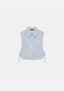 Alex Chest Protector blue striped shirt collar Blue TARA JARMON UK