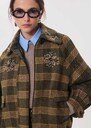 Bonnie Jacket short embroidered checkered pattern Khaki TARA JARMON UK