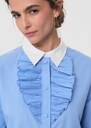 Clovis Shirt sky blue with a ruffled bib Blue TARA JARMON UK