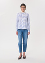 Carmen shirt sky blue and white striped White TARA JARMON UK