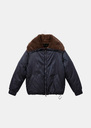 David down jacket navy blue with a high collar Night TARA JARMON UK