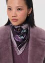 Elena scarf purple floral print square Fig TARA JARMON UK