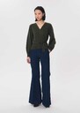 Gabbie Vest khaki with knotted ties Khaki TARA JARMON UK