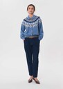 Giulietta vest blue with embroidered collar Blue TARA JARMON UK
