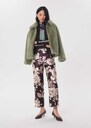 Patricio trousers beige and fig floral print dress Fig TARA JARMON UK