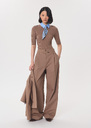 Polly sweater caramel ribbed short-sleeved Caramel TARA JARMON UK