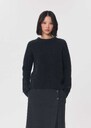 Fleece Sweater heather grey with a twisted turtleneck Gray grey TARA JARMON UK
