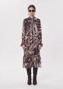 Rhita dress printed with ruffles Fig TARA JARMON UK