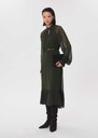 Romana dress long khaki dress with tie collar Khaki TARA JARMON UK