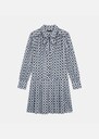 Ravella Dress short blue printed lavallière Cloud TARA JARMON UK