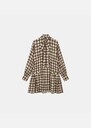 Raffaelys dress short caramel and ecru checkered pattern Off-white TARA JARMON UK