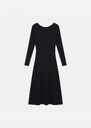 Roselene Knit Dress black flared mid-length dress with long sleeves Black TARA JARMON UK